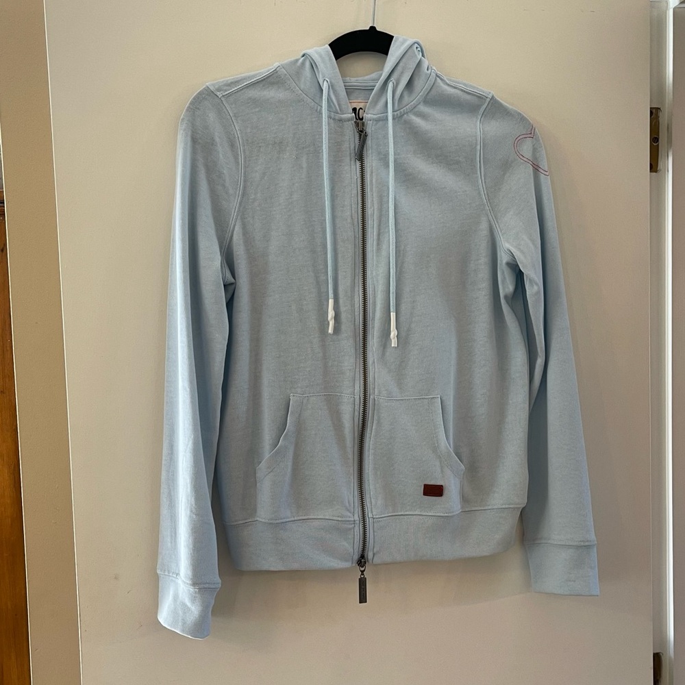 Peace Love World Blue Zip-Up Jacket with Stars